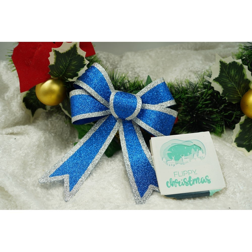 Set 2 fundite pentru brad, Albastre, cu margini argintii, 13 x 18 cm, PVC, Flippy - vivimall.ro