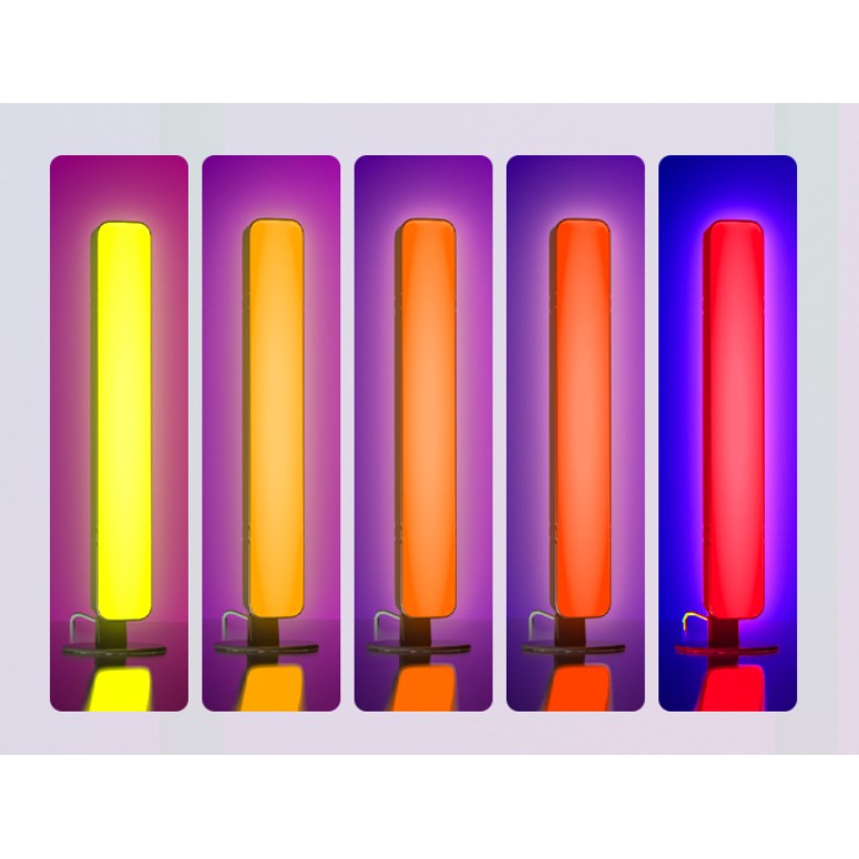 Set 2 Lampi de Birou, Vivimall, RGB Colorat, 28 LED, Putere 5V, Telecomanda cu 24 de Taste, Cablu USB, Negru, 25.5x4x3.5cm - vivimall.ro