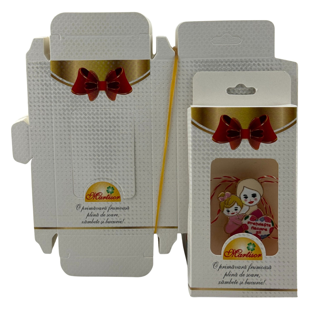 Set 200 Bucati Ambalaje de Carton pentru Martisoare, Vivimall, Cutii Brosa, Model cu Funda, Alb - vivimall.ro