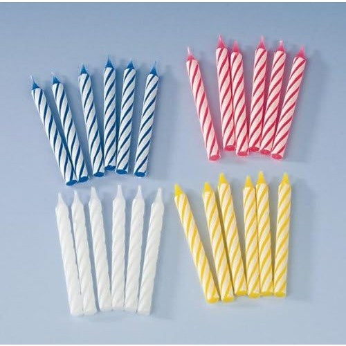 Set 24 Lumanari de Tort, Vivimall, Model Spirala, Party, 6.5 cm, din Parafina, Multicolor