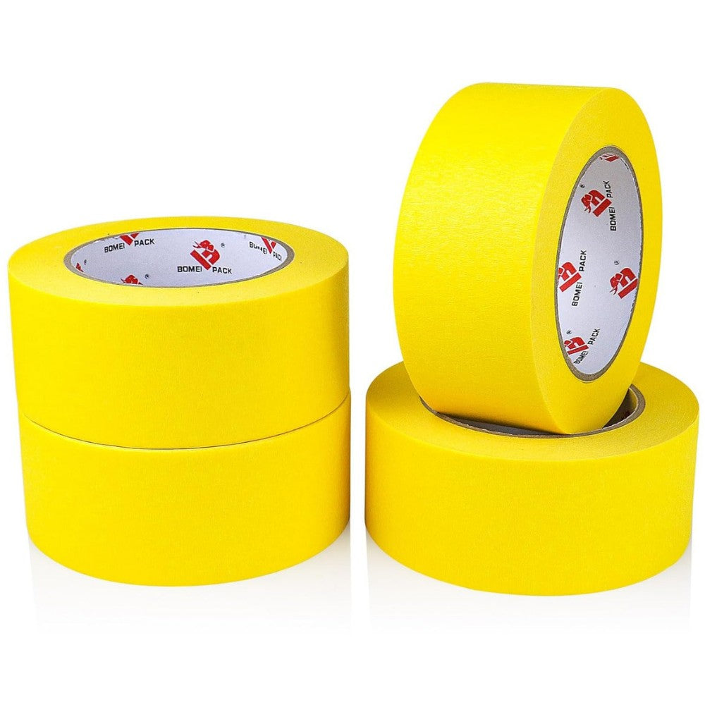 Set 24 Role Banda Adeziva de Mascare, Rezistenta UV, 48mmx50m, Rezistenta, Aderenta, Galbena - vivimall.ro