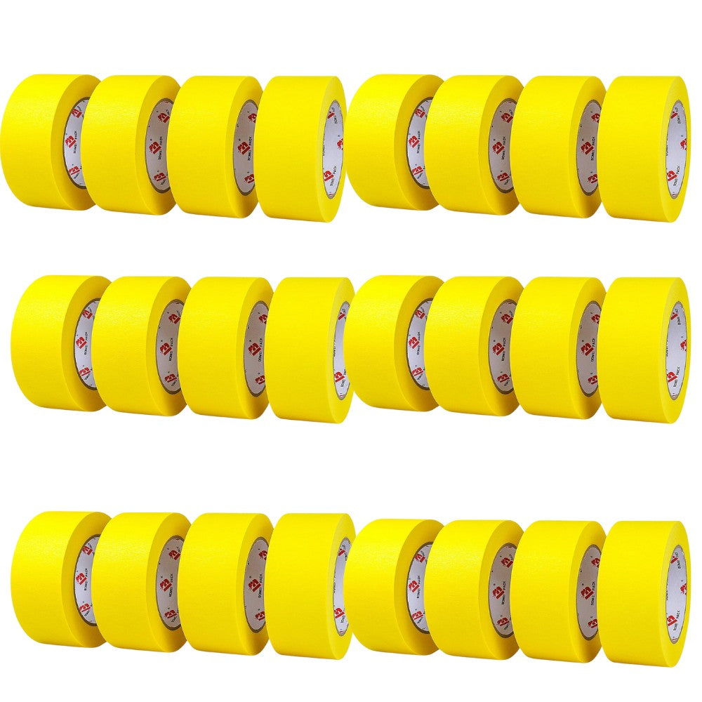 Set 24 Role Banda Adeziva de Mascare, Rezistenta UV, 48mmx50m, Rezistenta, Aderenta, Galbena - vivimall.ro