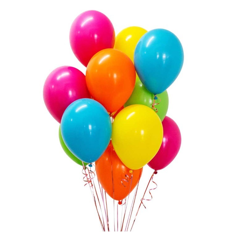 Set 25 Baloane din Latex, Vivimall, Model Party, 13 cm, Multicolore, 1 g