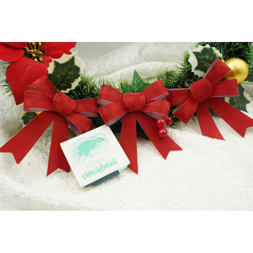 Set 3 fundite pentru brad, Rosii, 10 x 11 cm, din poliester, Flippy - vivimall.ro