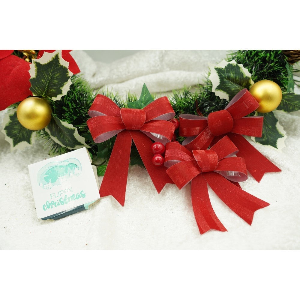 Set 3 fundite pentru brad, Rosii, 10 x 11 cm, din poliester, Flippy - vivimall.ro