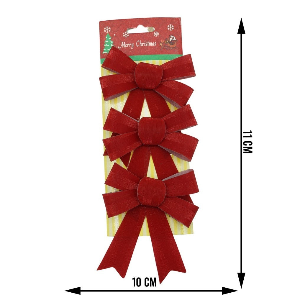 Set 3 fundite pentru brad, Rosii, 10 x 11 cm, din poliester, Flippy - vivimall.ro