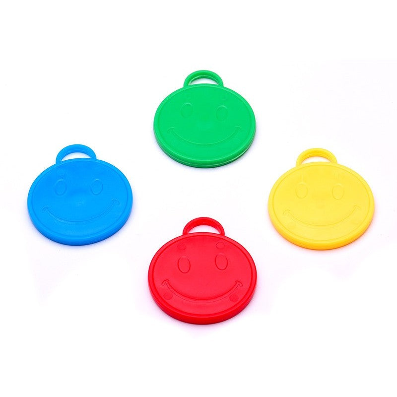 Set 4 Greutati pentru Baloanele cu Heliu, Flippy, 32 grame, 8 grame Fiecare, Plastic, Forma Smiley Face, Multicolor