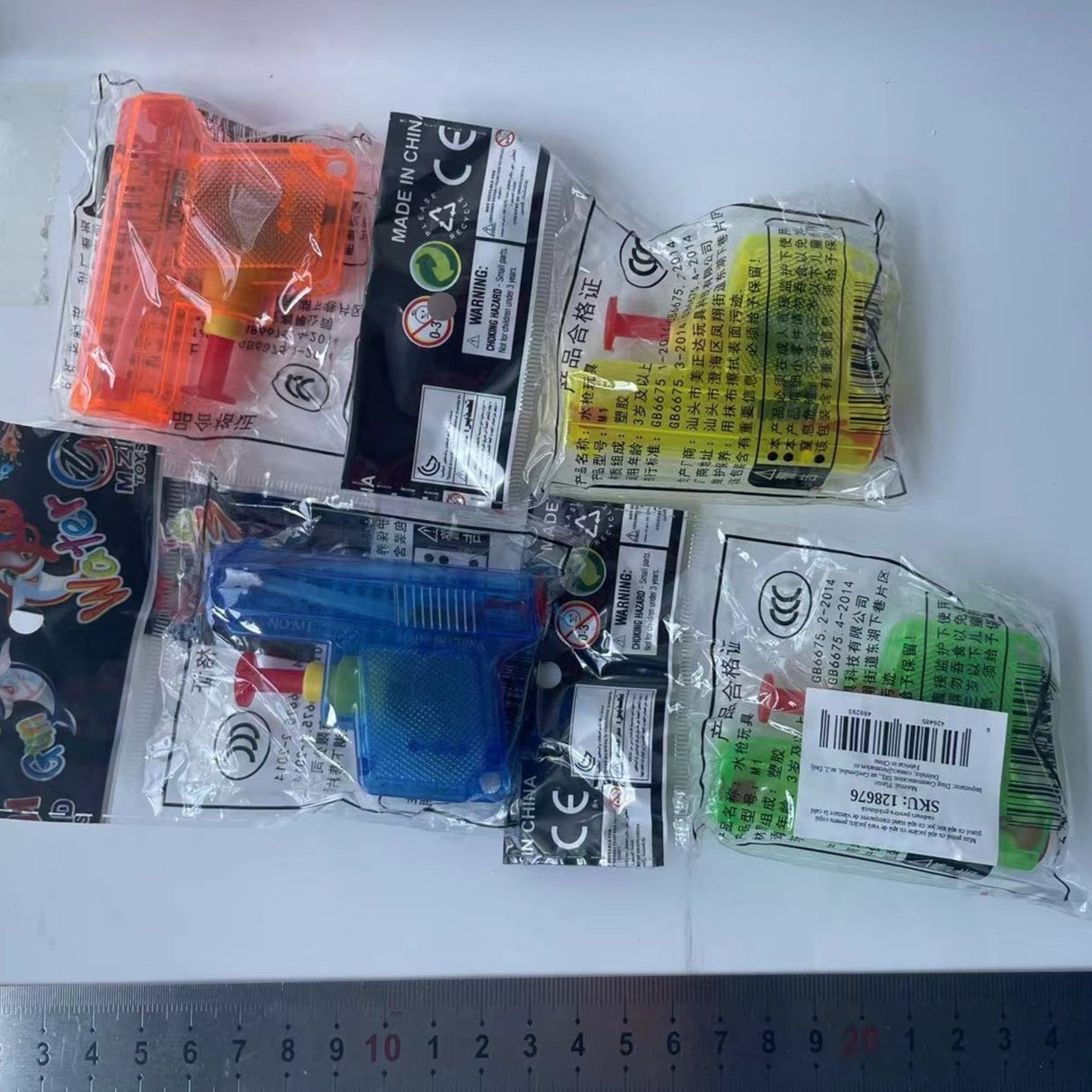 Set 4 Mini Pistoale cu Apa, Flippy, Jucarii de Vara, pentru Copii, 4 Culori Transparente Random