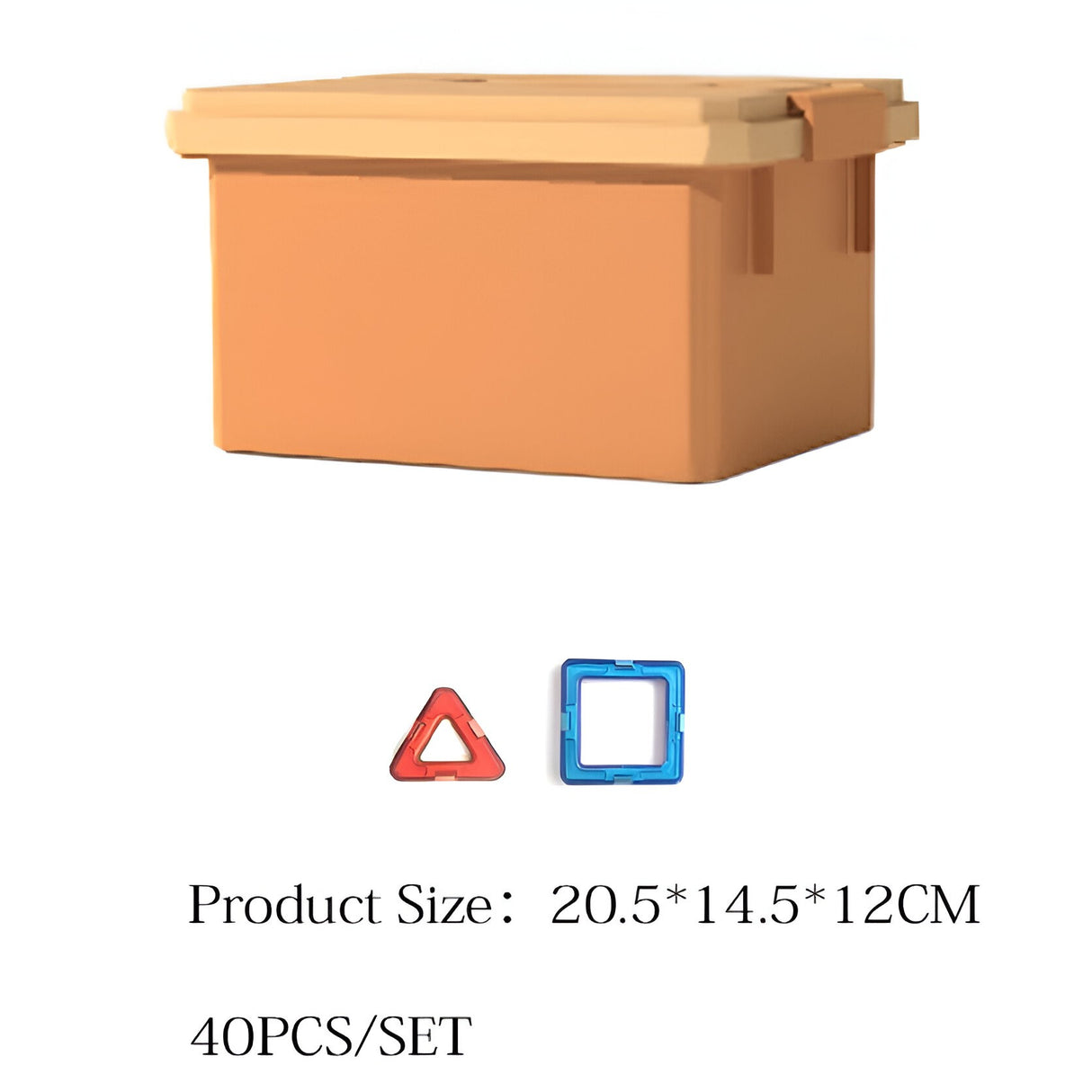 Set 40 Piese Magnetice de Constructie, Vivimall, Piese Mici, Magnetic Blocks, Forme Geometrice, 3 Ani, ABS, Magnet, 20.5 x 14.5 x 12 cm, Multicolor - vivimall.ro