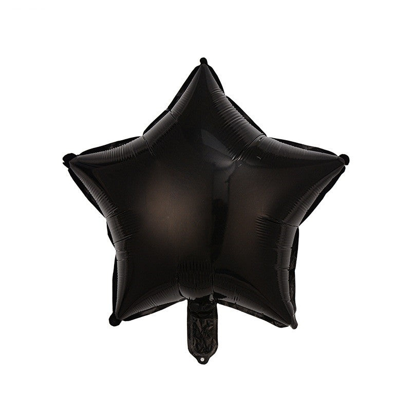 Set 5 Baloane din Folie Metalizata, Flippy, Figurine, Tema Halloween, Pai Inclus, Ambalaj Individual, Umflare cu Aer sau Heliu, Figurina Craniu 50.5x74 cm, Stelute si Cerculete 45 cm, Alb-Negru