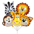 Set 5 Baloane Folie Metalizata, Figurine Animale Salbatice, 30 Cm, Ambalaj Individual, Pai Inclus, Umflare Cu Aer Sau Heliu - vivimall.ro