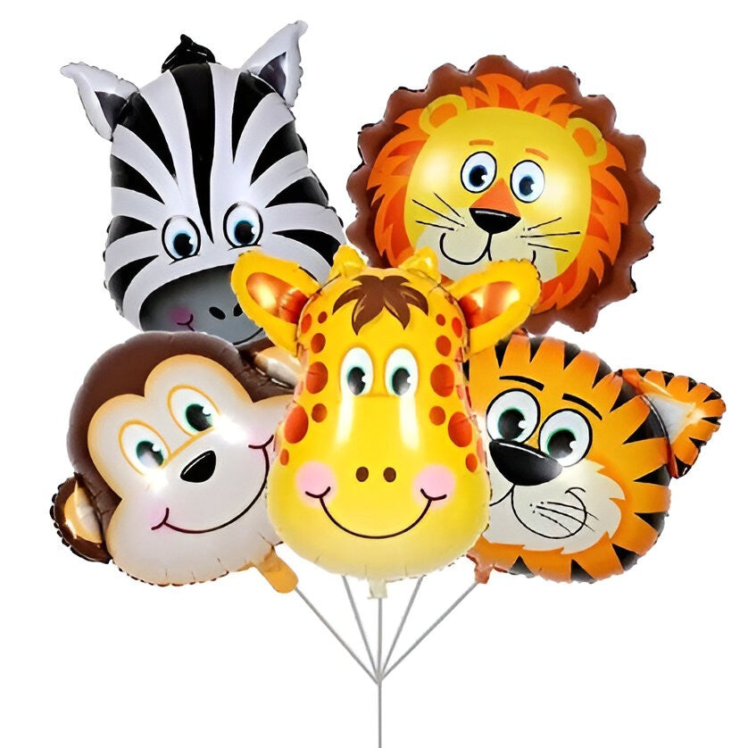 Set 5 Baloane Folie Metalizata, Figurine Animale Salbatice, 30 Cm, Ambalaj Individual, Pai Inclus, Umflare Cu Aer Sau Heliu - vivimall.ro