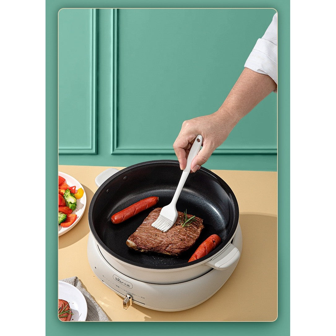 Set 5 Ustensile De Bucatarie, Din Silicon+Inox, Termorezistente, Antiaderente, 28 X 26 X 2 Cm, Alb Maro - vivimall.ro