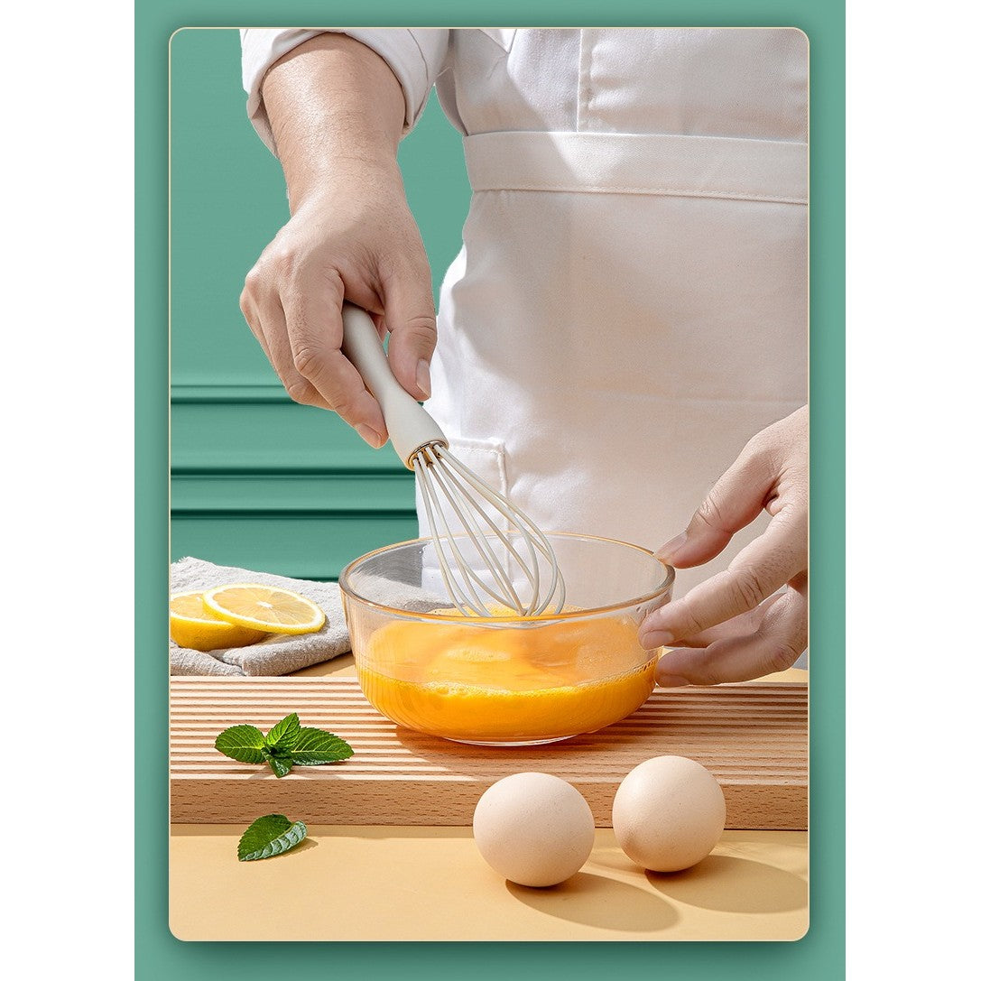 Set 5 Ustensile De Bucatarie, Din Silicon+Inox, Termorezistente, Antiaderente, 28 X 26 X 2 Cm, Alb Maro - vivimall.ro