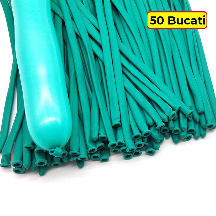 Baloane modelaj Flippy albastru Tiffany extinse după gonflare, lungime până la 150 cm