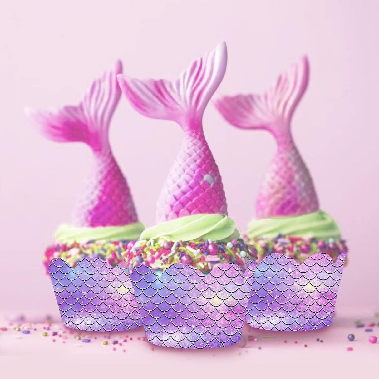 Set 6 Accesorii pentru Prajituri Sirena, Vivimall, Colectia Mermaid, 22.7 x 8.7 cm, Multicolor - vivimall.ro