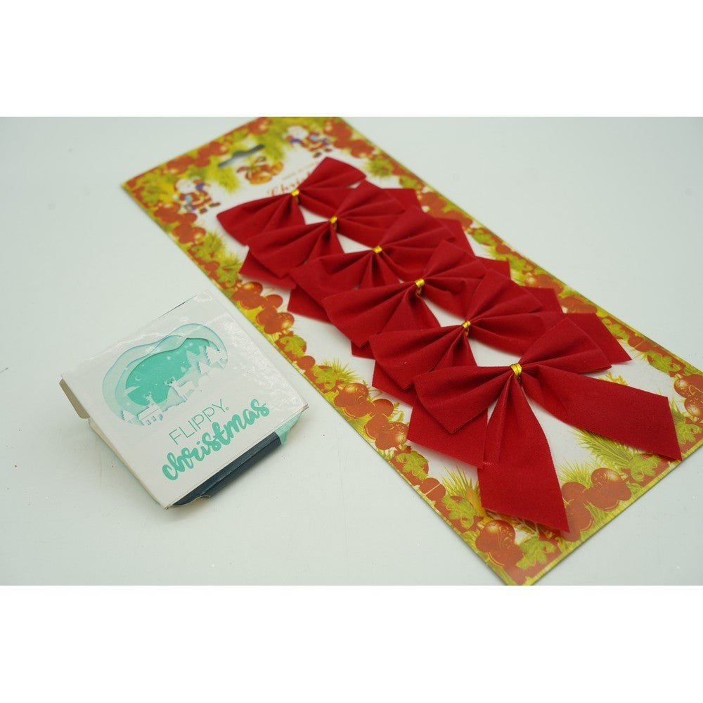 Set 6 fundite pentru brad, Rosii, clasice , 7 x 8 cm, din poliester, Flippy - vivimall.ro