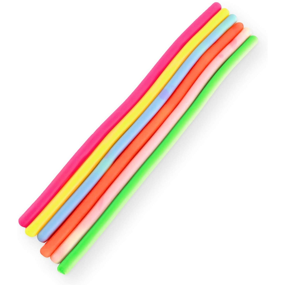 Set 6 Jucarie senzoriala superelastica 24cm-2m lungime, antistres, colorata Stretchy string fidget, Flippy, Multicolor - vivimall.ro