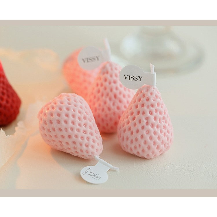 Set 6 Lumanari Parfumate, Flippy, Model Capsunici, Ardere 30 min, 78g, 6.3 x 9.3 x 3.8 cm, Roz