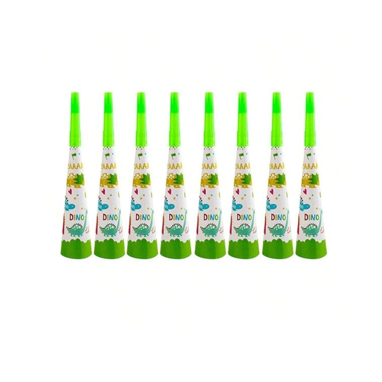 Set 6 Suflatori, Vivimall, Colectia Dino Park, 20 x 5 cm, din Carton, Multicolor - vivimall.ro