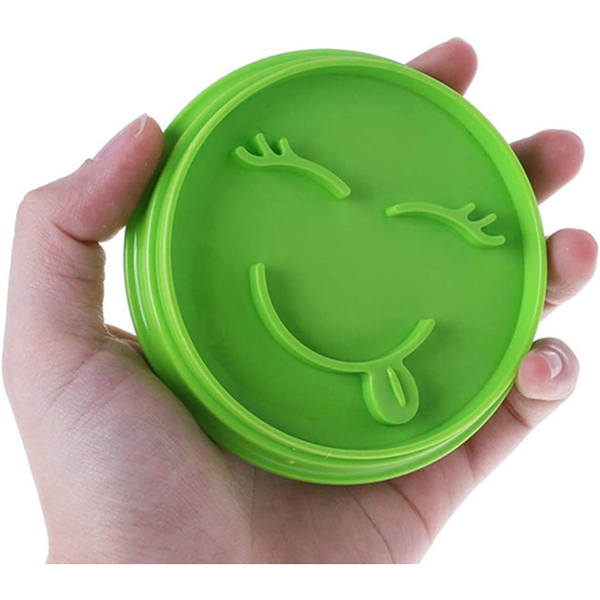 Set 7 Forme de Prajituri, Vivimall, Model Emoticoane Smiley Face, Diferite Expresii, 7.7 x 1.5 cm, din PP, Verde - vivimall.ro