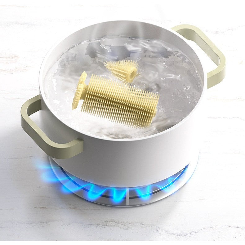 Set 7 Piese de Spalat/Uscat Biberoane, Flippy, Portabil, Peri de Silicon, pentru Tetine, Suzete, Biberoane, Paie, Cutie Inclusa, 16.8 x 12 x 5 cm, Model Catel, Albastru