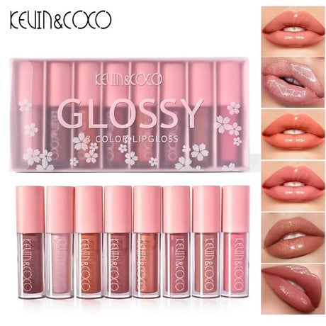 Set 8 Lip Glossuri Nude | NudeGlow - vivimall.ro