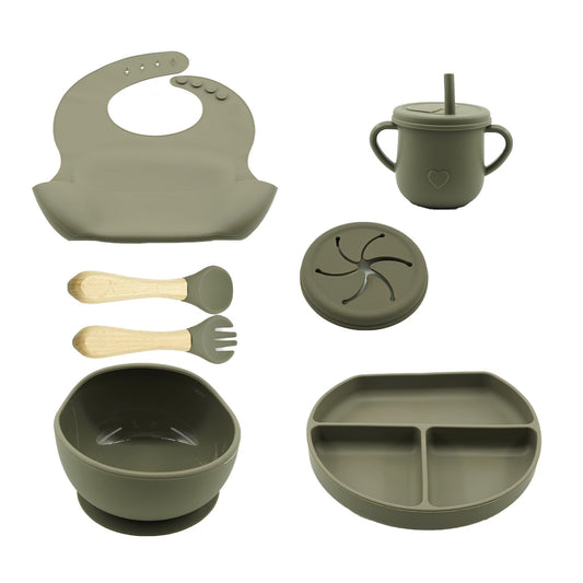 Set 8 Piese Diversificare Bebelusi Verde | TinyChef - vivimall.ro