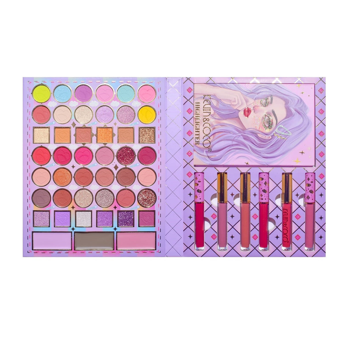 Set Machiaj 8 Produse, Violet Fairy | VivaGlow - vivimall.ro