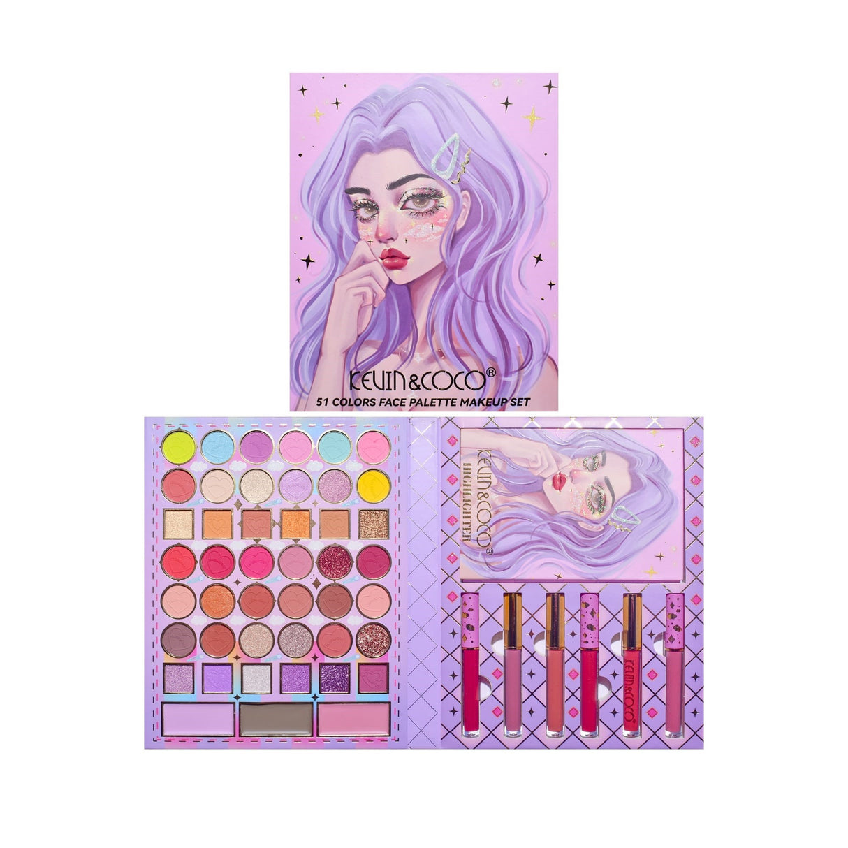 Set Machiaj 8 Produse, Violet Fairy | VivaGlow - vivimall.ro