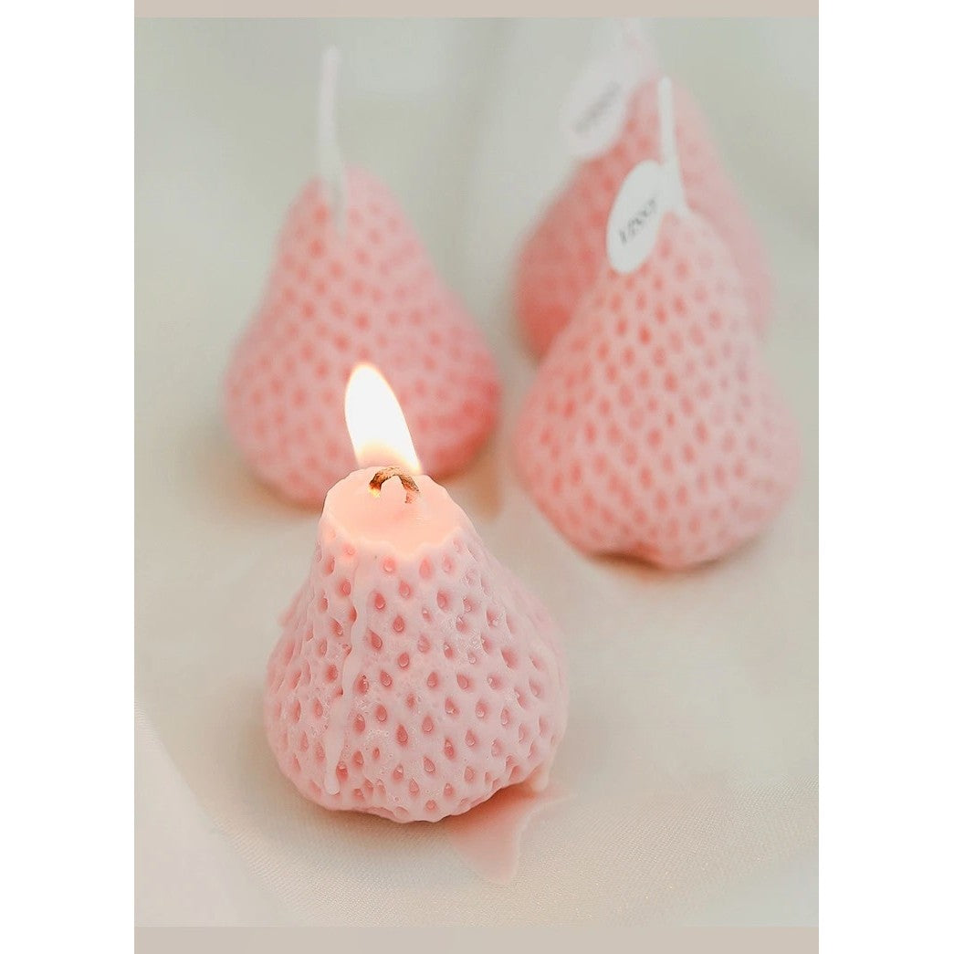 Set 9 Lumanari Parfumate, Vivimall, Model Capsunici, Ardere 30 min, 117g, 9.3 x 9.3 x 3.8 cm, Roz - vivimall.ro