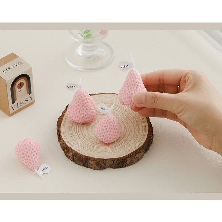 Set 9 Lumanari Parfumate, Vivimall, Model Capsunici, Ardere 30 min, 117g, 9.3 x 9.3 x 3.8 cm, Roz - vivimall.ro