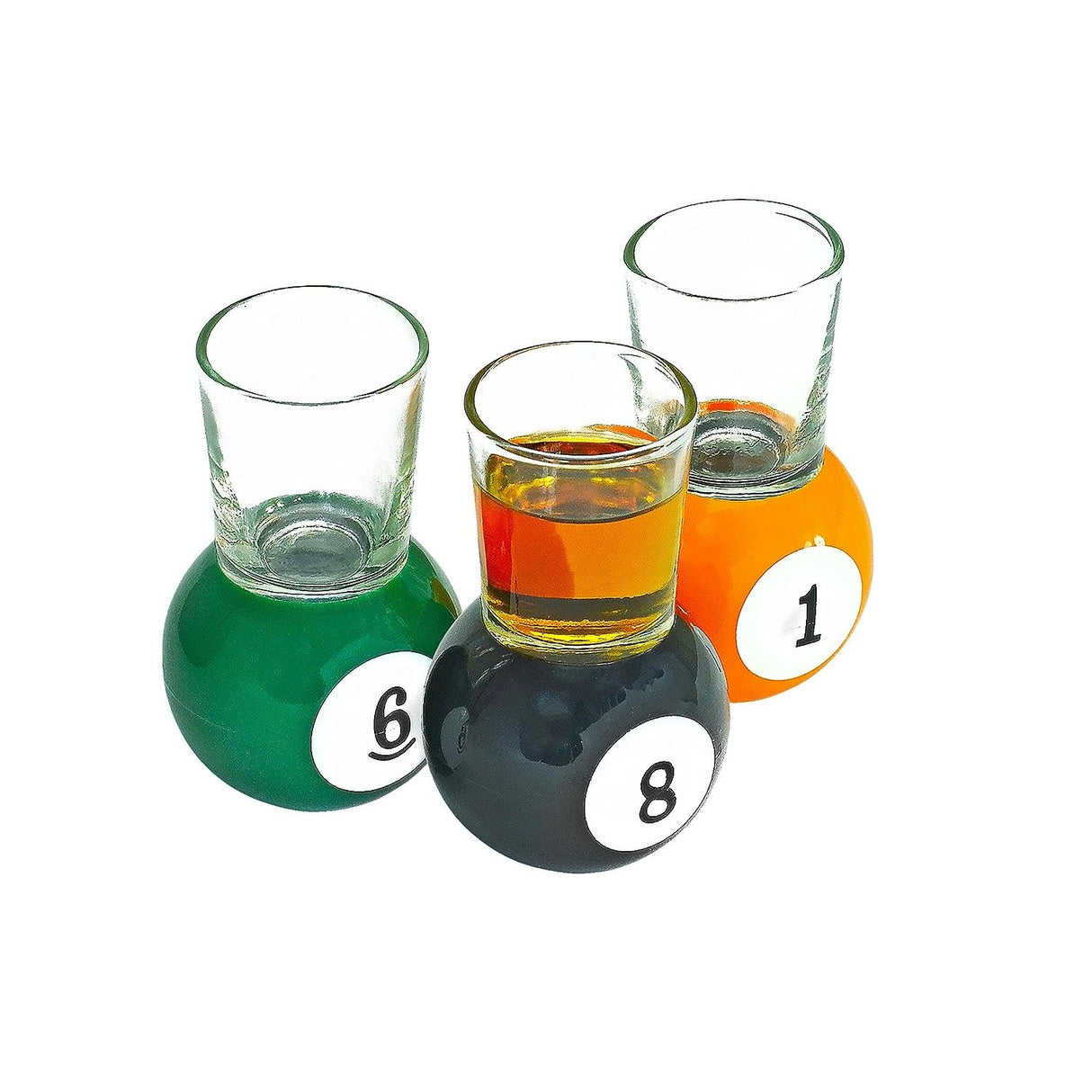 Set 9 Pahare De Shot Cu Suport Tip Bila De Biliard, Detasabil, 30 Ml, Din Sticla, 17 X 17 X 10 Cm, Multicolor - vivimall.ro