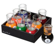 Set 9 Pahare De Shot Cu Suport Tip Bila De Biliard, Detasabil, 30 Ml, Din Sticla, 17 X 17 X 10 Cm, Multicolor - vivimall.ro