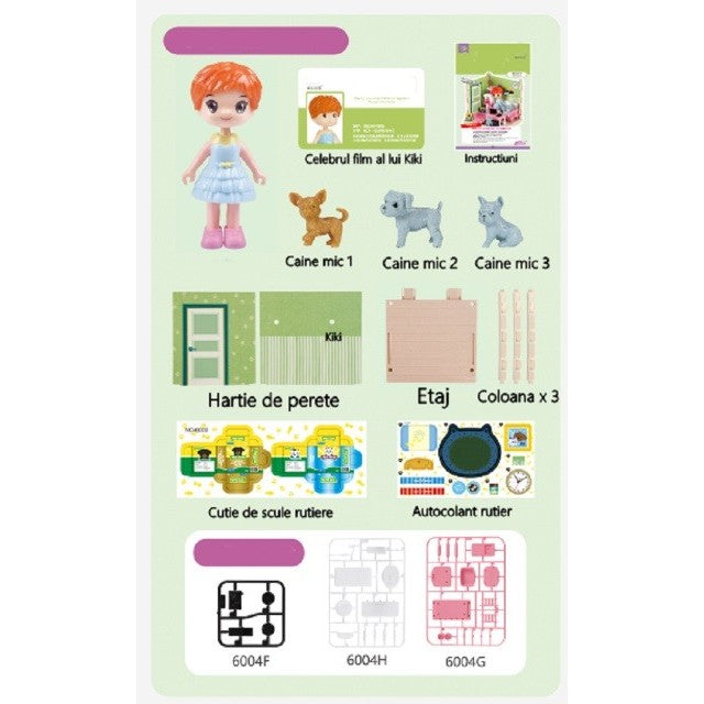 Set adapost pentru animalute Vivimall, casa de papusi cu mobilier si ustensile, activitati distractive - vivimall.ro