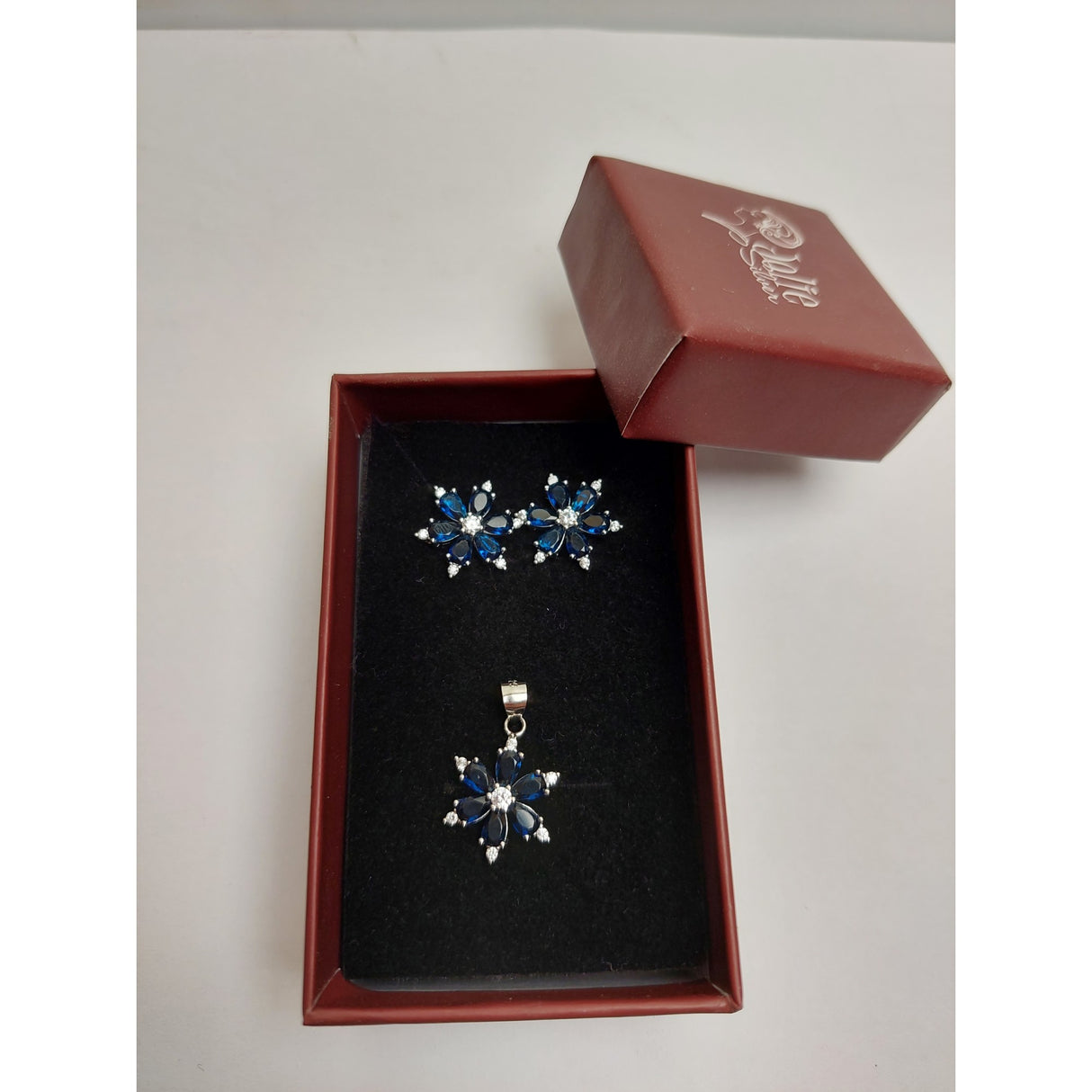 Set Argint 925, Floare Colorata cu Tortita, Jolie Silver, 4.5g, 2 cm x 1.5 cm - vivimall.ro