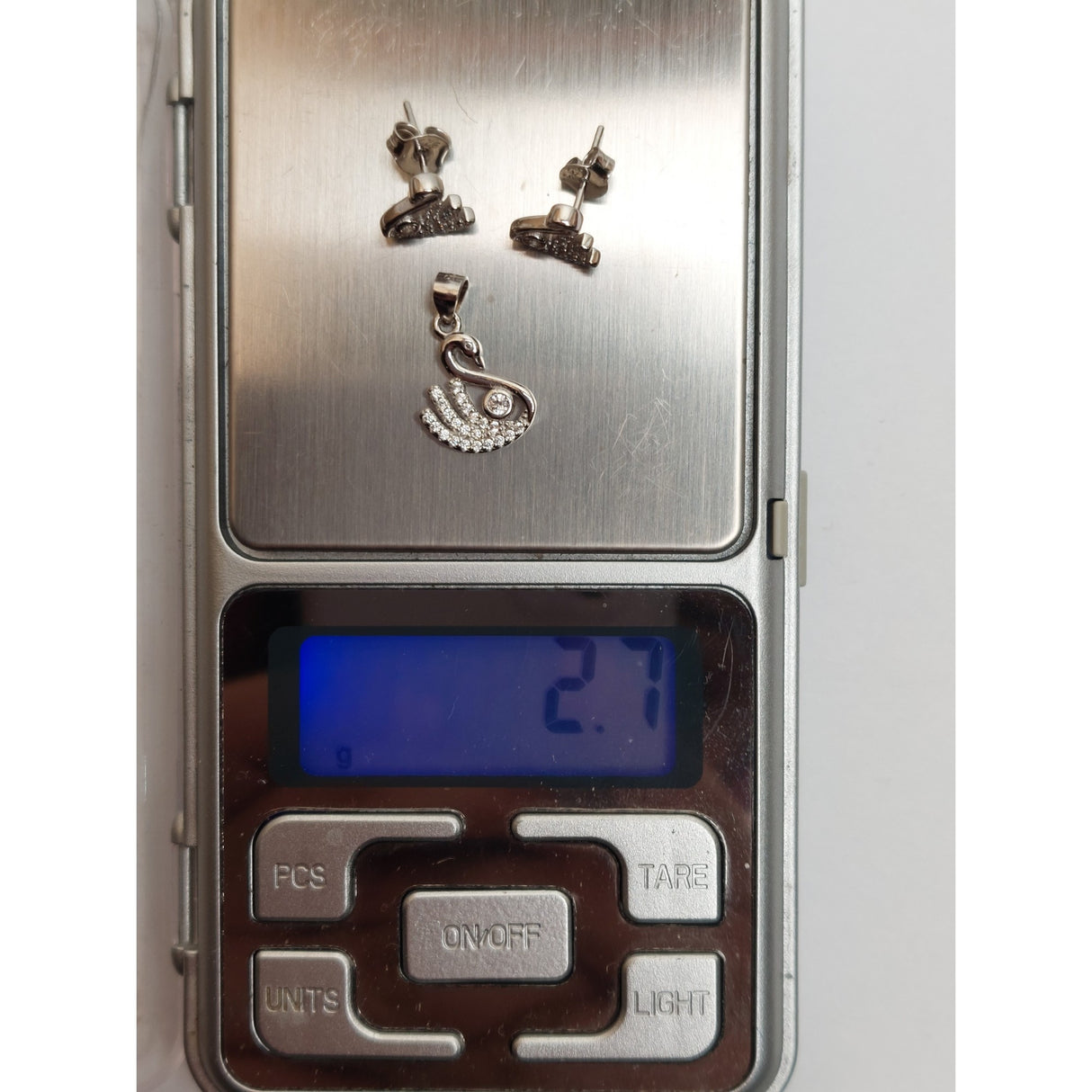 Set Argint 925 Lebada cu Zirconii, Jolie Silver, 2.7g, 1.5 cm x 1 cm - vivimall.ro