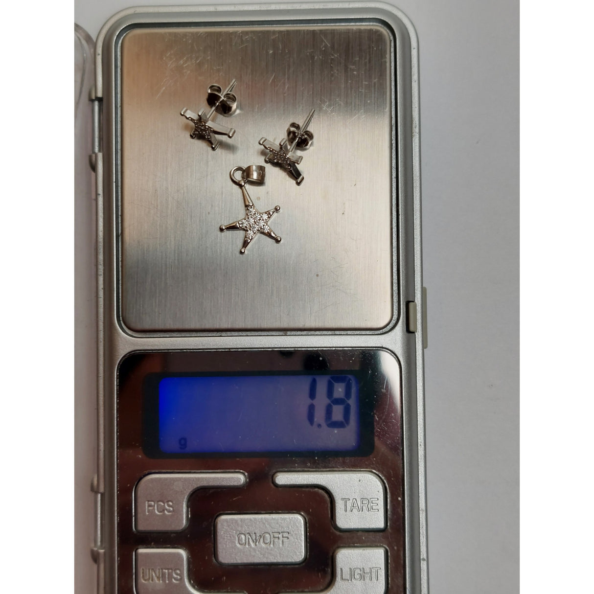 Set Argint 925 Stelute Asimetrice, Jolie Silver, 1.8g, 1.5 cm x 1.1 cm - vivimall.ro