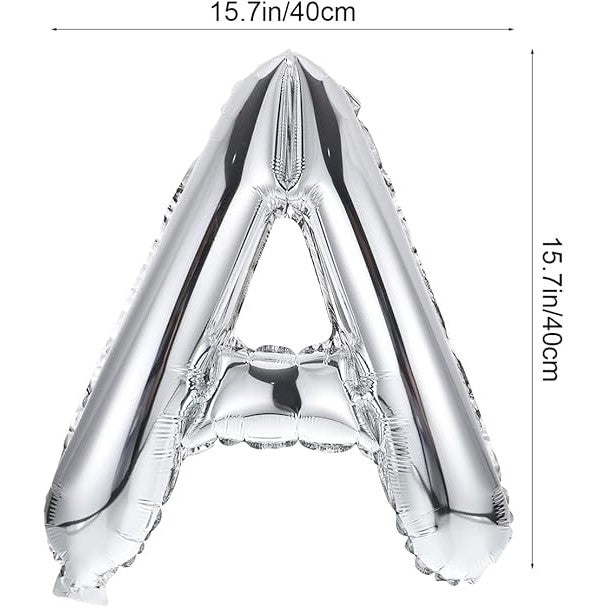 Set Baloane din Folie Metalizată, Flippy, Model Congrats, Litere de 40 cm, Baloane Absolvire, Ambalaj Individual, Pai inclus, Umflare cu Aer sau Heliu, Argintiu