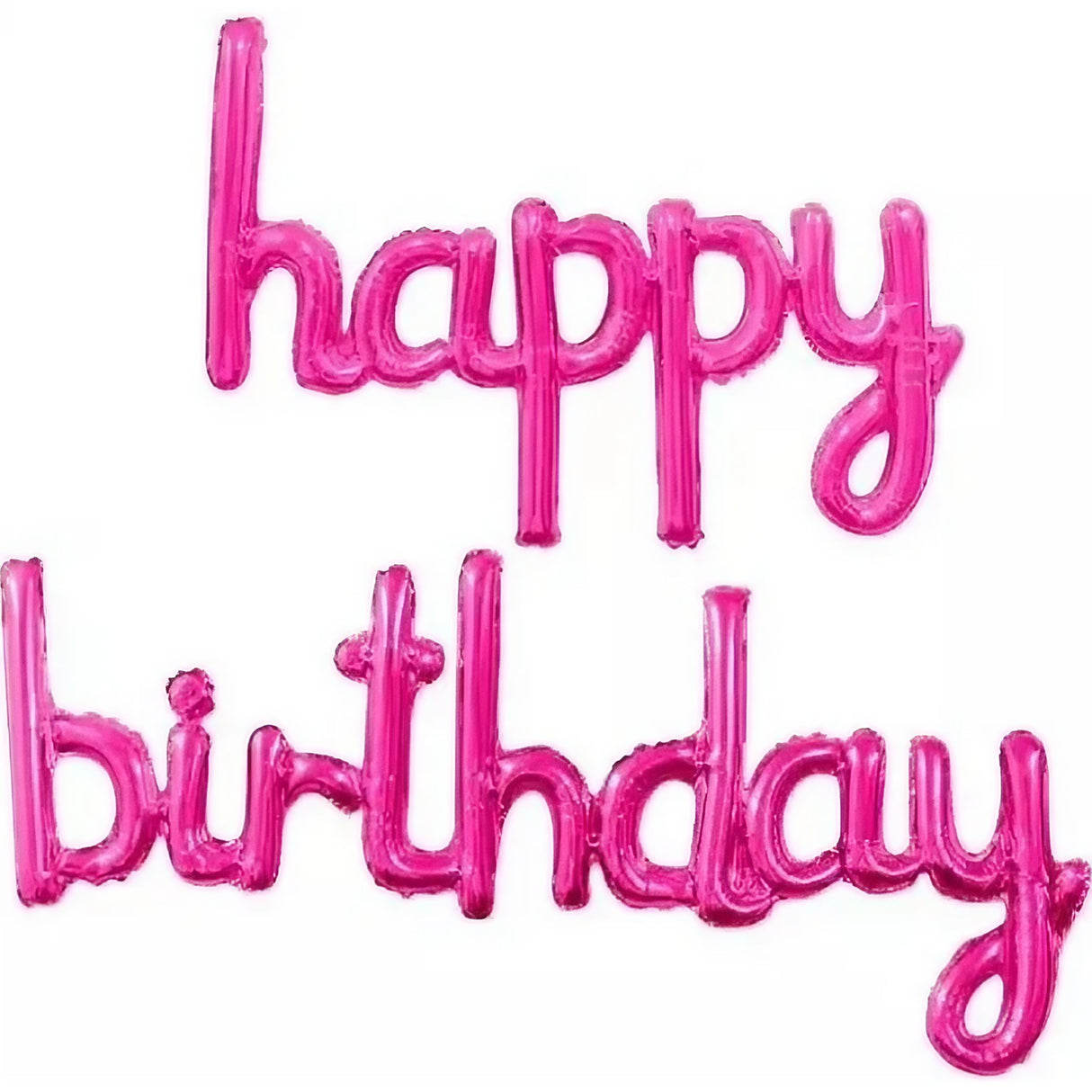 Set Baloane din Folie Metalizata, Flippy, Model Happy Birthday, 45x85 cm, 45x124cm, Baloane Party, Ambalaj Individual, Pai Inclus, Umflare cu Aer sau Heliu, Roz