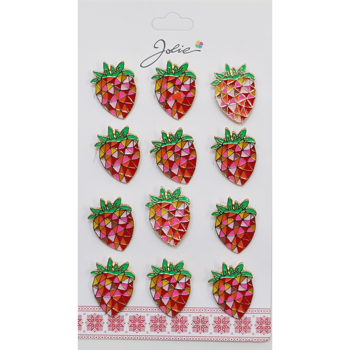 Set 12 Brose Martisor Capsuna in Mozaic - vivimall.ro