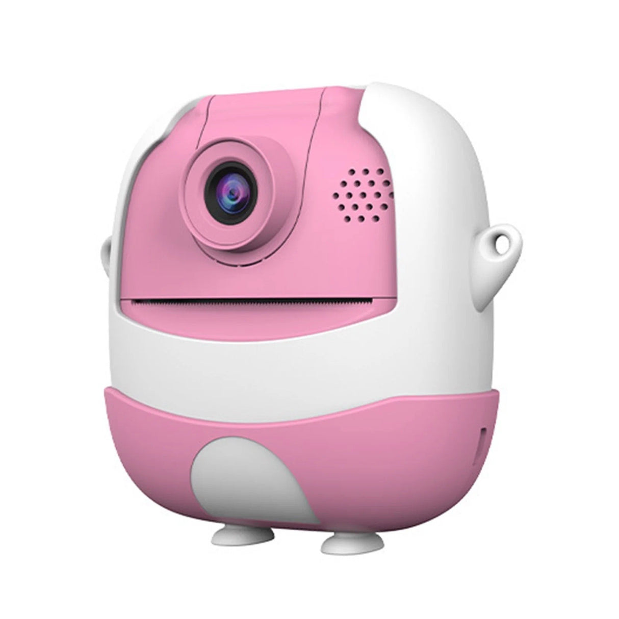 Set Camera Instantanee pentru Copii, Flippy, Ecran HD 2.4'', 24MP, 720P Video, 1200 mAh, cu Functie de Printare Alb-Negru, cablu USB-C, Bluetooth, Compatibil iOS/Android, Imprimare APP, Model Iepure Emoji, Roz - vivimall.ro