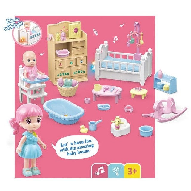 Set casa de papusi mama si copilul, Vivimall, cu lumini si sunet - vivimall.ro