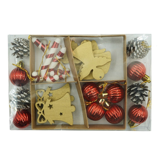 Set de 24 ornamente de brad, Flippy, de tip Glob, Multicolor, din polistiren, cu finisaj sclipitor , cutie  3  cm adancime x 20  cm lungime x 14  cm inaltime - vivimall.ro