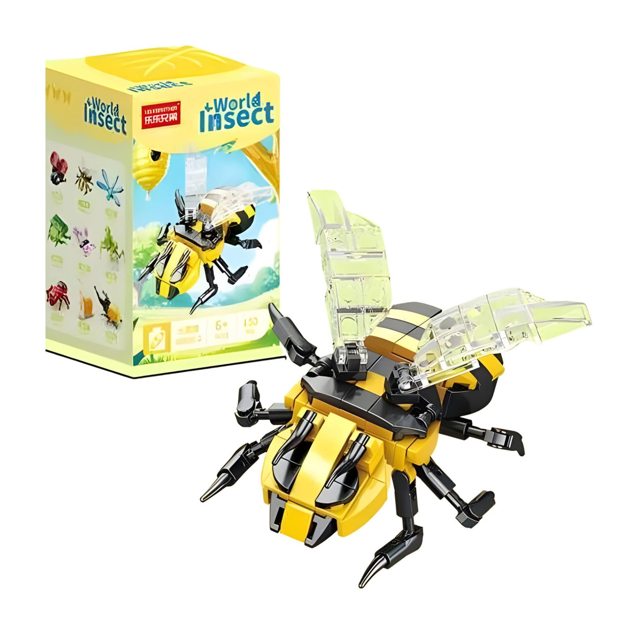 Set de construcție Flippy Bondar 3D, 150 piese plastic ABS, negru și galben, vedere frontală