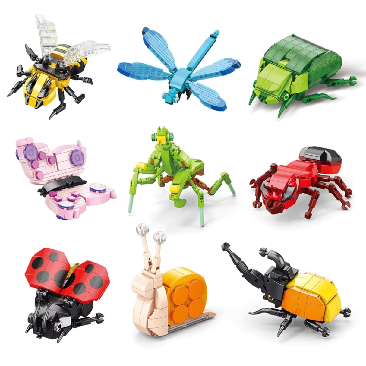 Cutie set construcție Flippy Buburuză, colecția Lumea Insectelor Mini, 95 piese, vedere ambalaj față