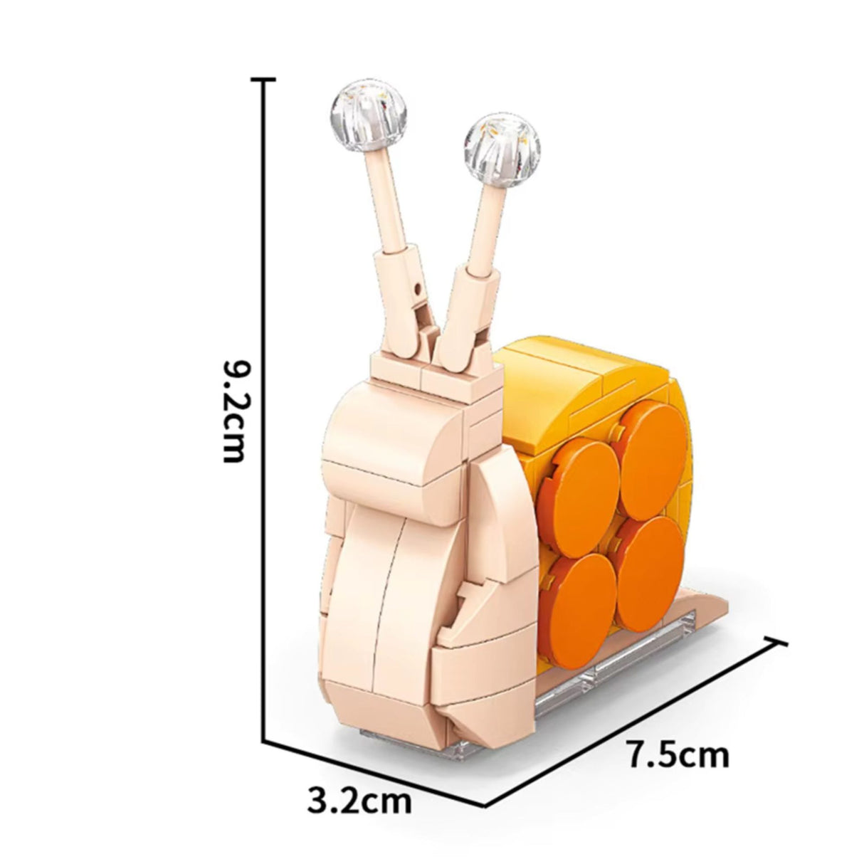 Piesele setului de construcție Flippy Melc, plastic ABS rezistent, 62 componente colorate