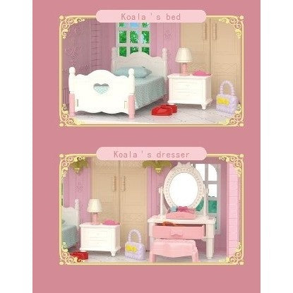 Set dormitor pentru papusi cu mobilier si figurina, Vivimall - vivimall.ro