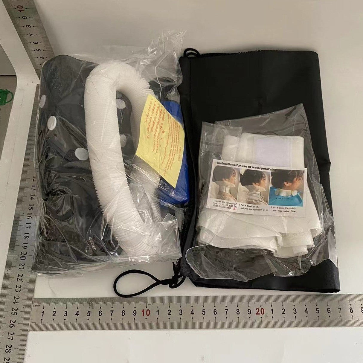 Set Gonflabil pentru Spalat pe Cap, Vivimall, pentru Copii, Femei Insarcinate si Varstnici, 81 x 60 x 38 cm, Ajustabil, Negru