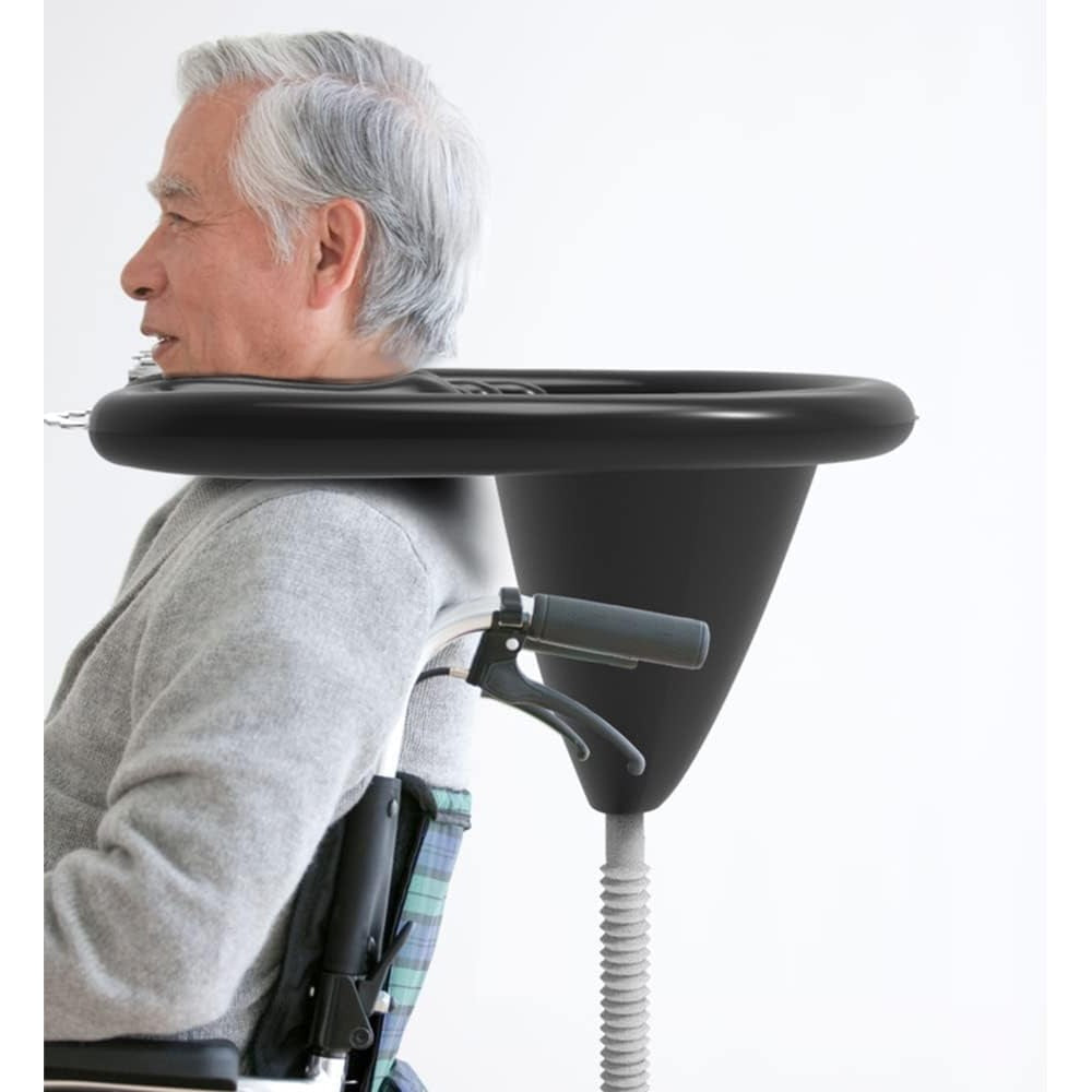 Set Gonflabil pentru Spalat pe Cap, Vivimall, pentru Copii, Femei Insarcinate si Varstnici, 81 x 60 x 38 cm, Ajustabil, Negru